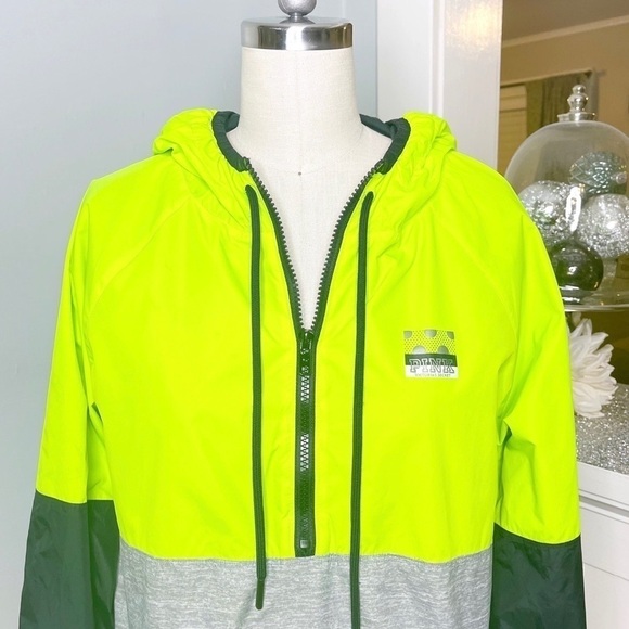 Victoria’s Secret Pink Anorak Windbreaker Neon Green - Picture 3 of 11